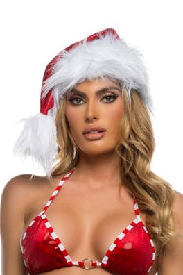 faux fur trimmed christmas hat