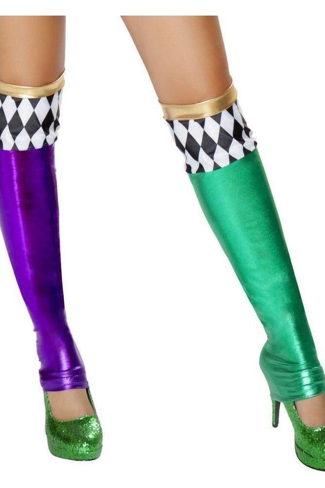 Green/Purple Jester Leggings - bunnyboiler