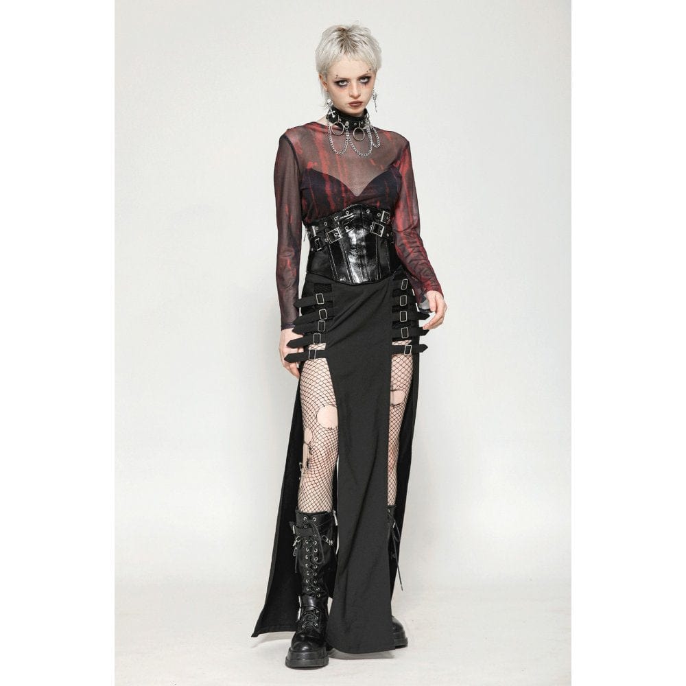 Gothic Tie-dyed Sheer Mesh Top