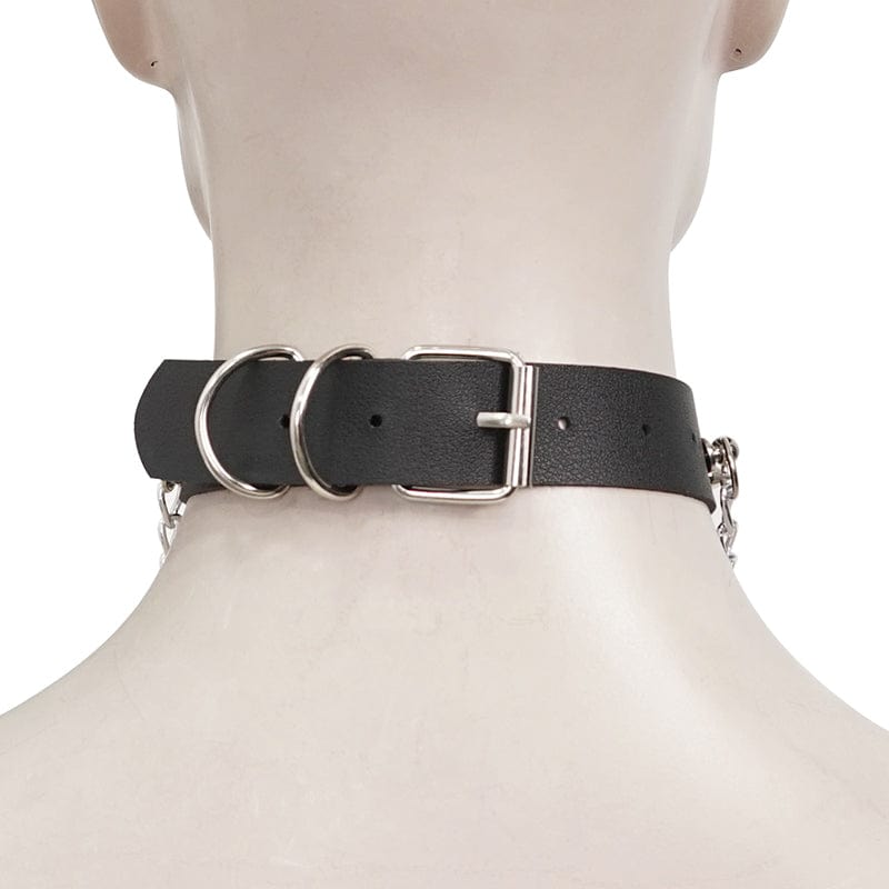 Gothic Studded Tassels Chain Choker