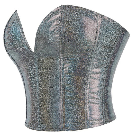 Gothic Plunging Sequin Lace-up Overbust Corset