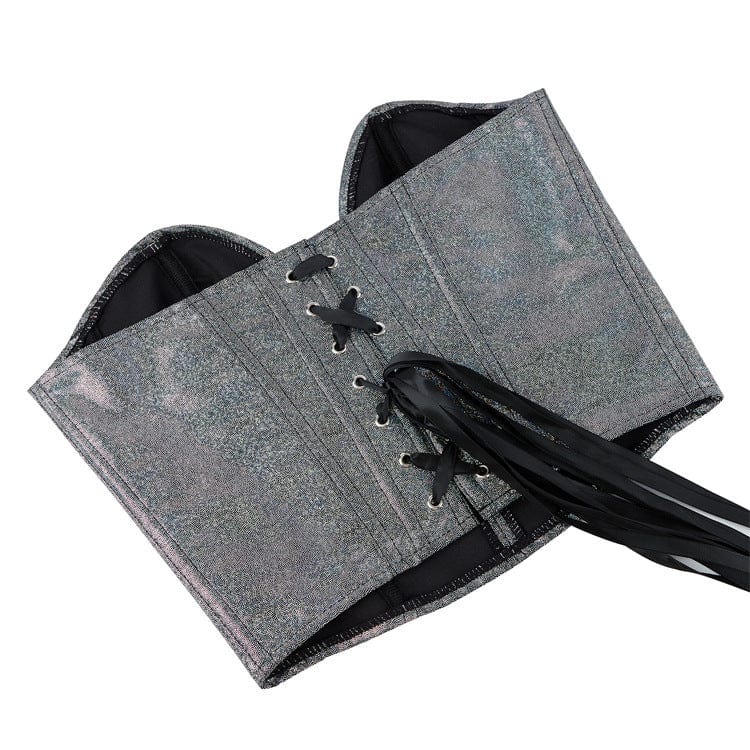 Gothic Plunging Sequin Lace-up Overbust Corset