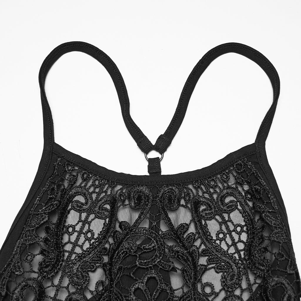 Gothic Sheer Slim Fitted Slip Dress