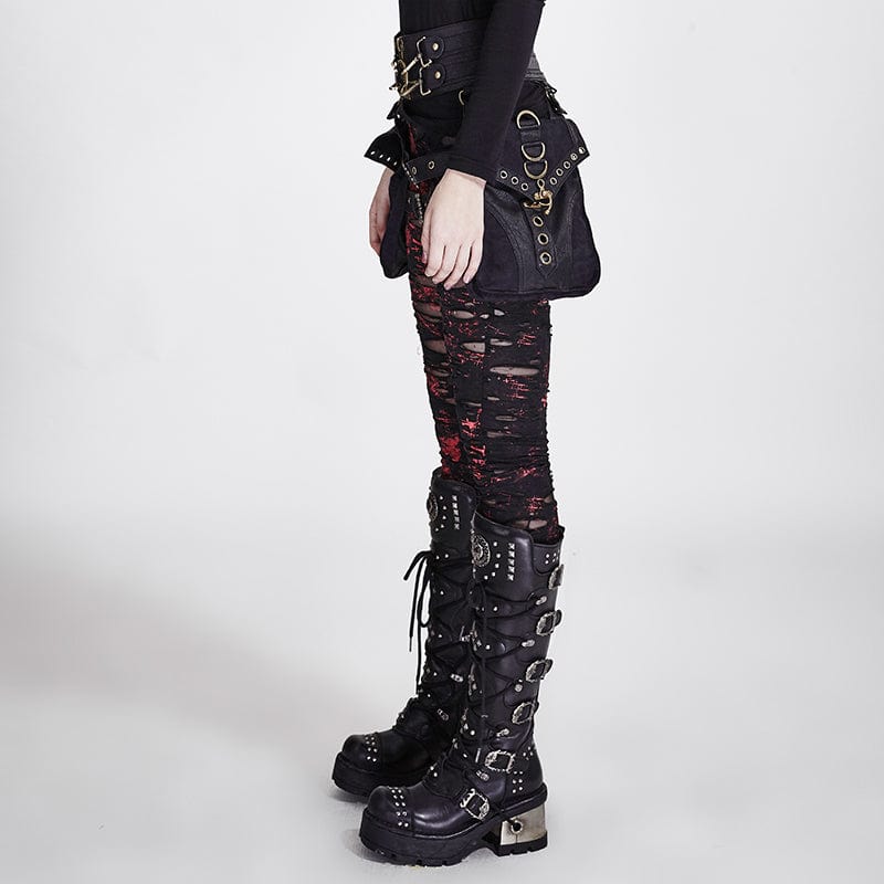 Punk Ripped Black Leggings