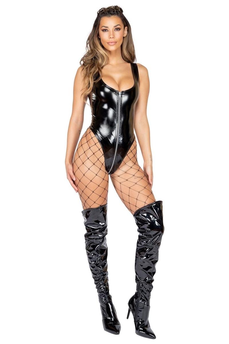 1pc Latex Romper with Zipper Closure - bunnyboiler