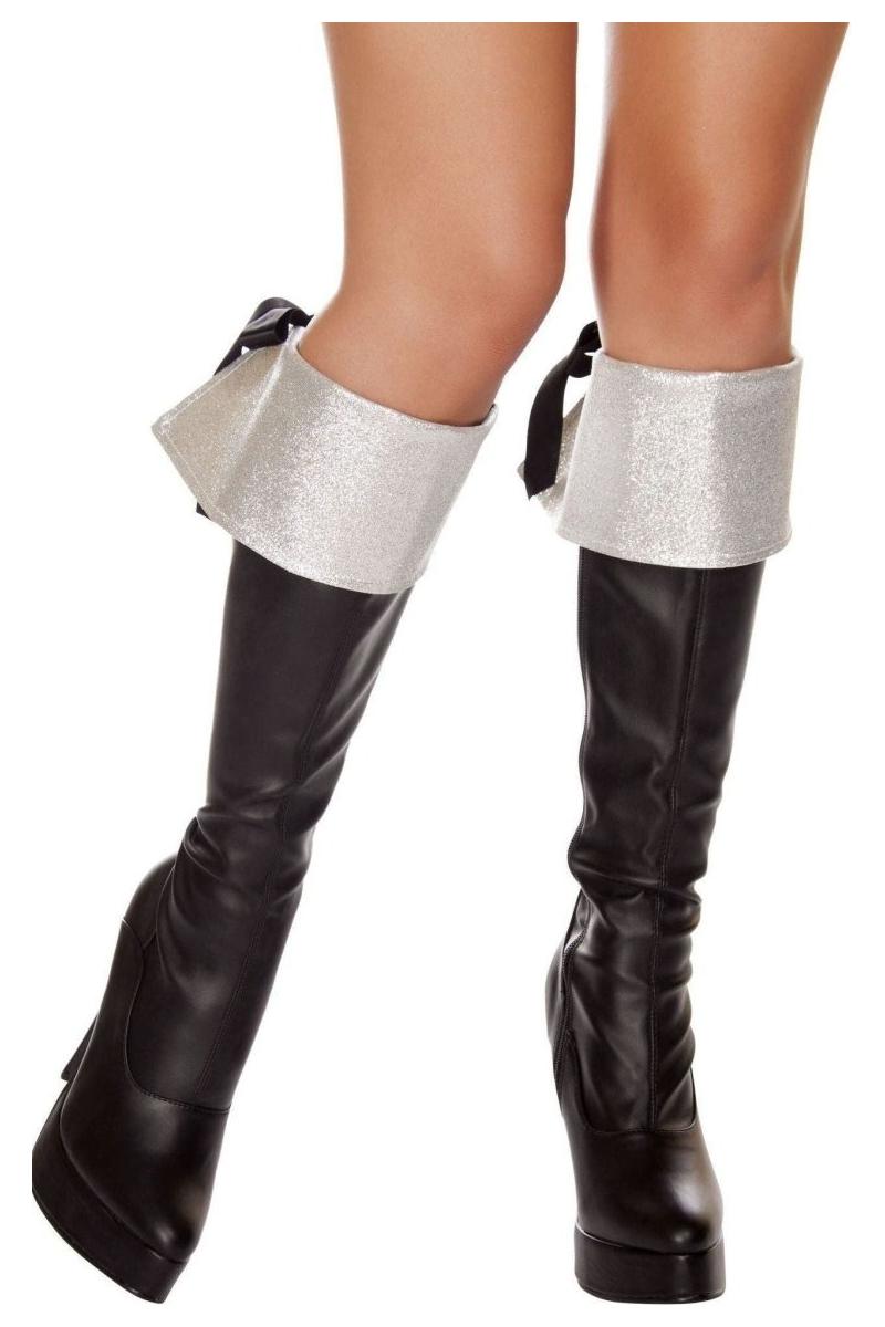 Silver Glitter Boot Cuffs - bunnyboiler