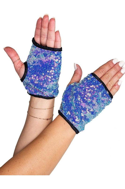 Open Finger Sequin Gloves - bunnyboiler