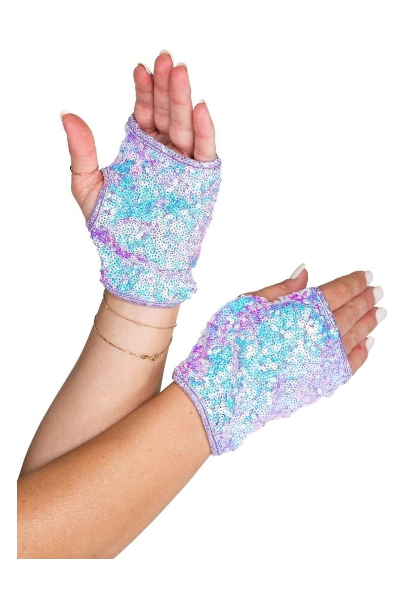 Open Finger Sequin Gloves - bunnyboiler