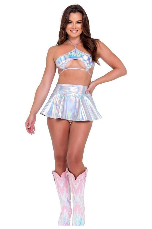 Holographic Keyhole Tie - Top - bunnyboiler