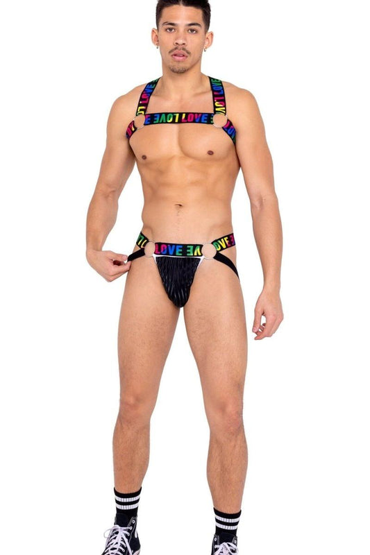 Men’s Pride Jock Strap with LOVE Elastic Logo - bunnyboiler