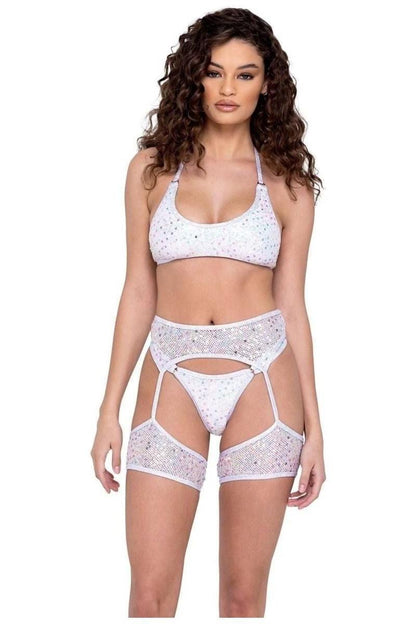 Sequin Fishnet Garter Belt - bunnyboiler