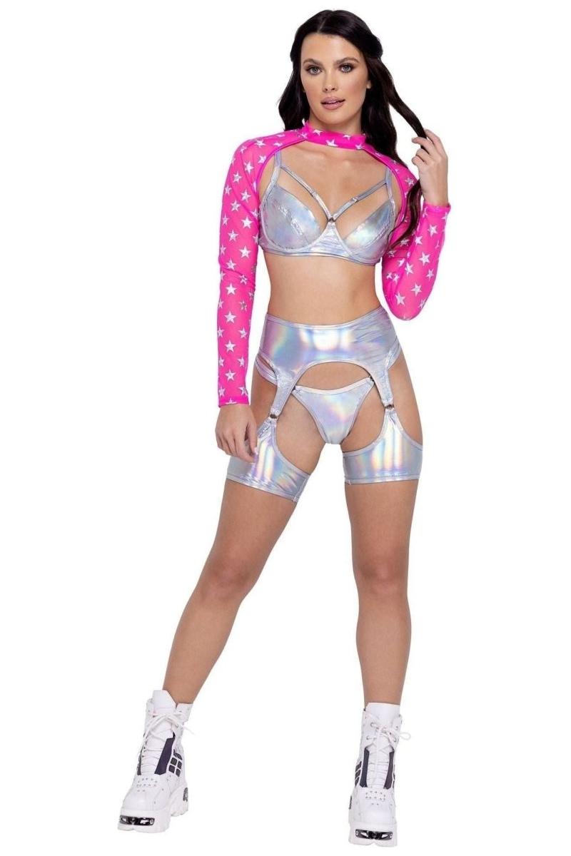 Hologram Garter Belt with Attached Leg Wrap - bunnyboiler