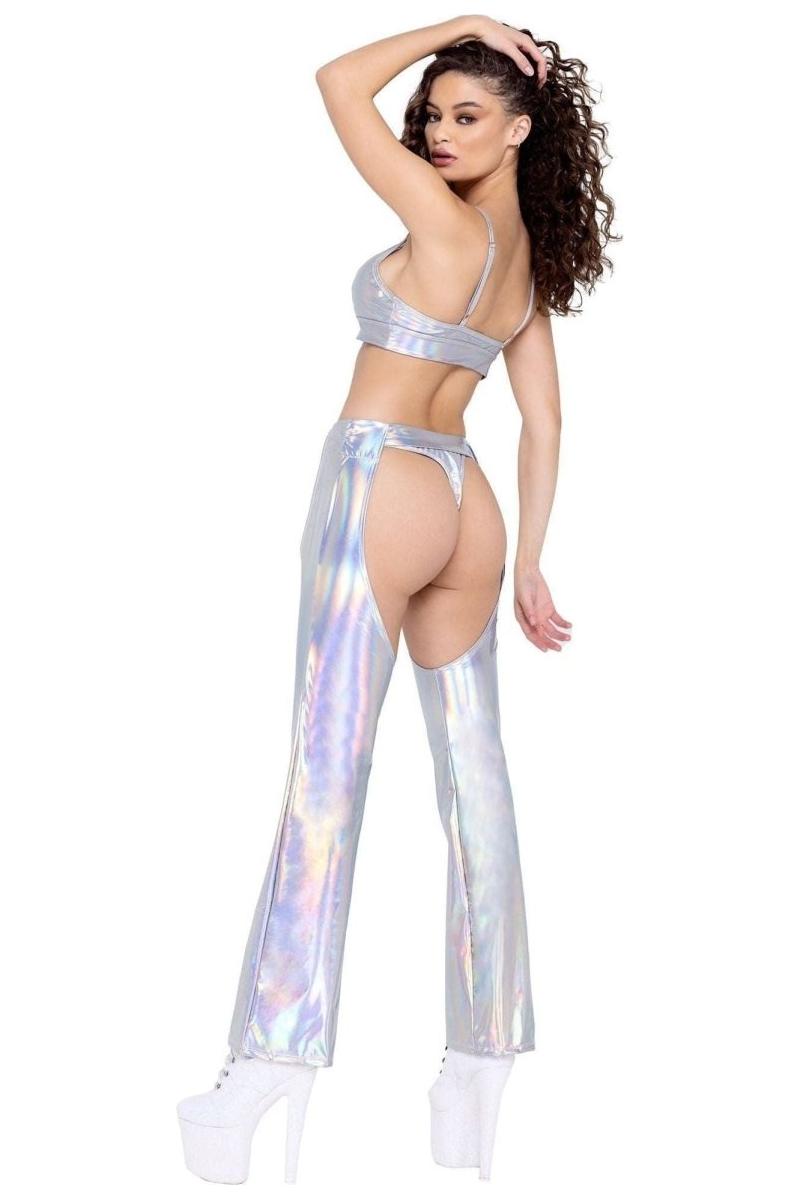 Hologram Crop Top with Buckle Closer - bunnyboiler