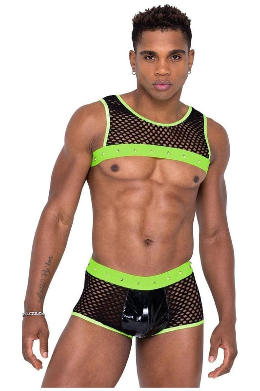 Men’s Fishnet Cropped Tank Top - bunnyboiler