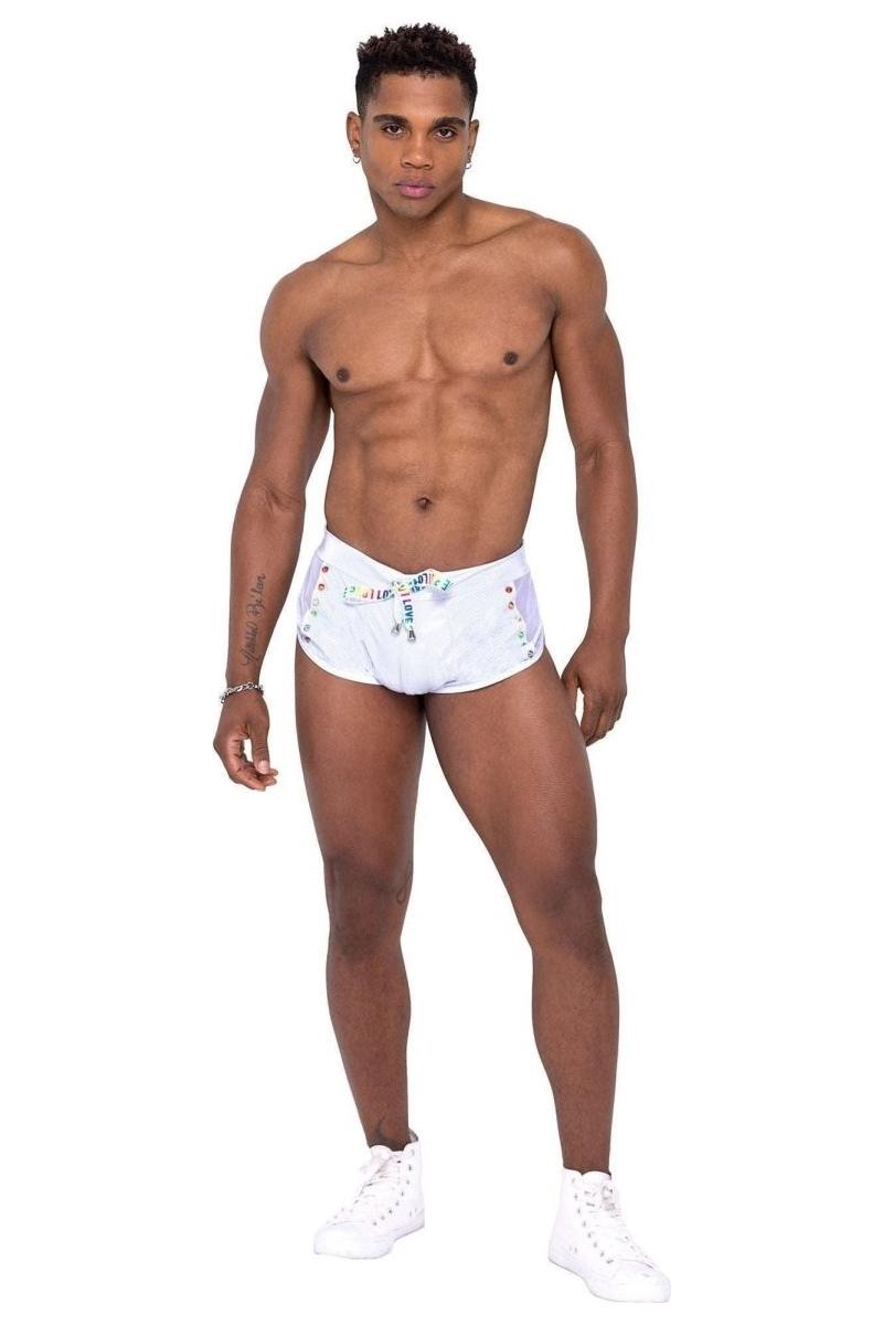 Men’s Pride Mesh Vinyl Runner Shorts - bunnyboiler