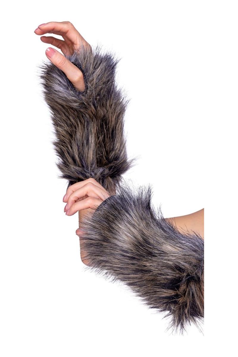 Pair of Faux Fur Wolf Gloves - bunnyboiler