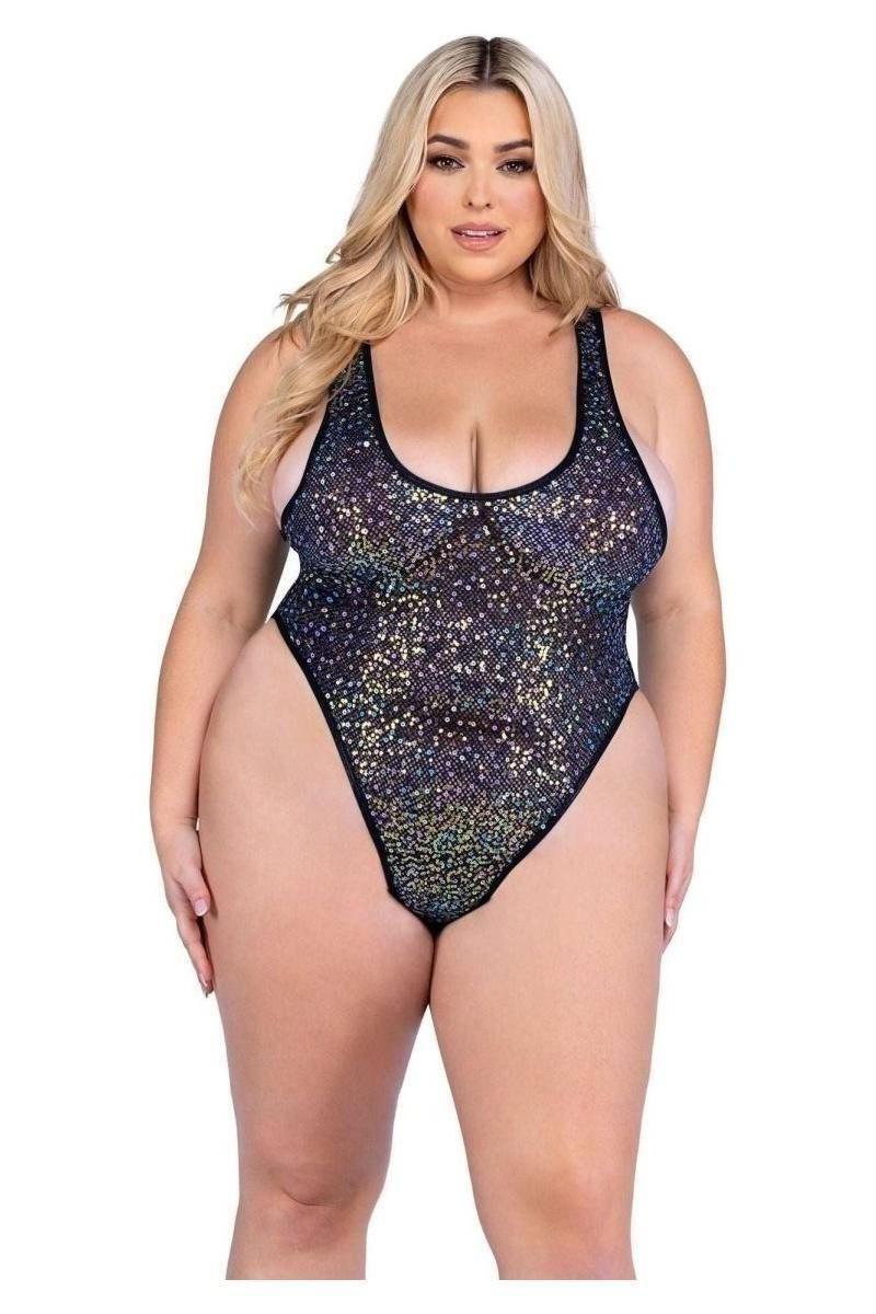 Sequin Fishnet Romper - bunnyboiler