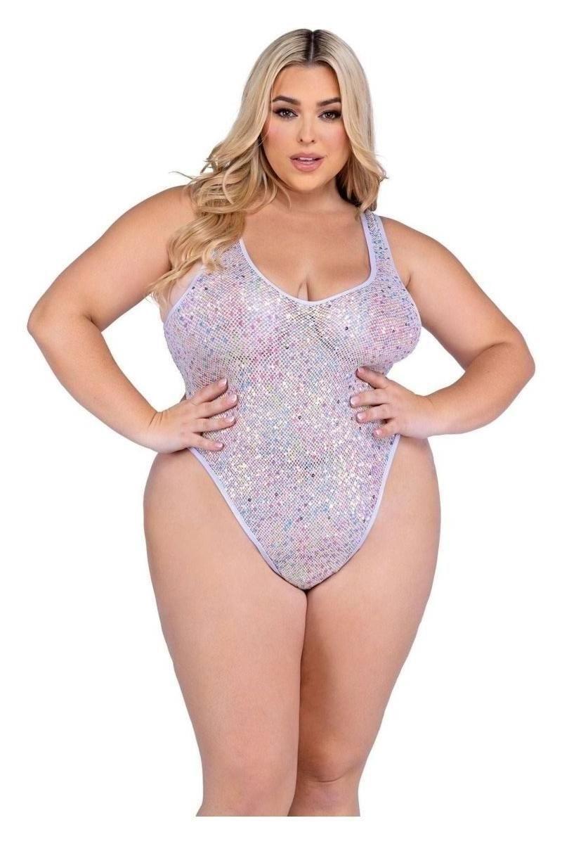 Sequin Fishnet Romper - bunnyboiler