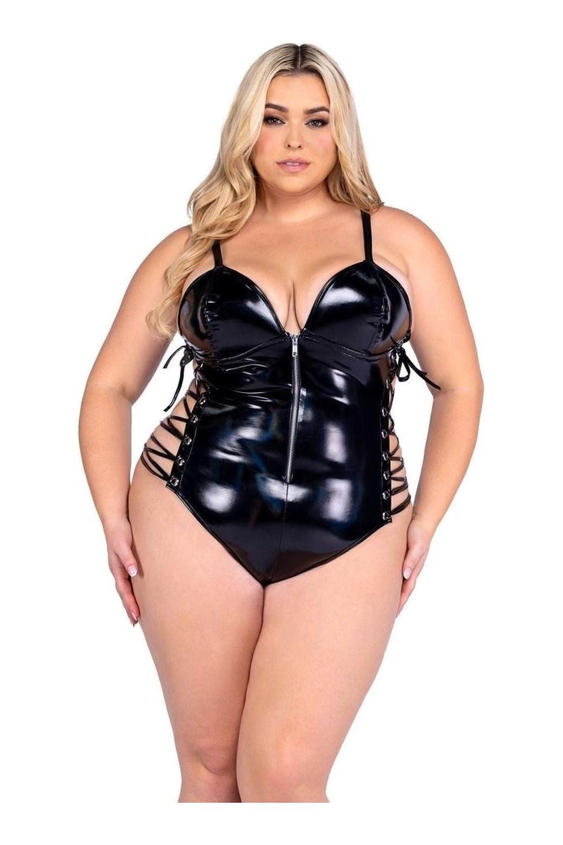 Vinyl Zip - Up Romper - bunnyboiler