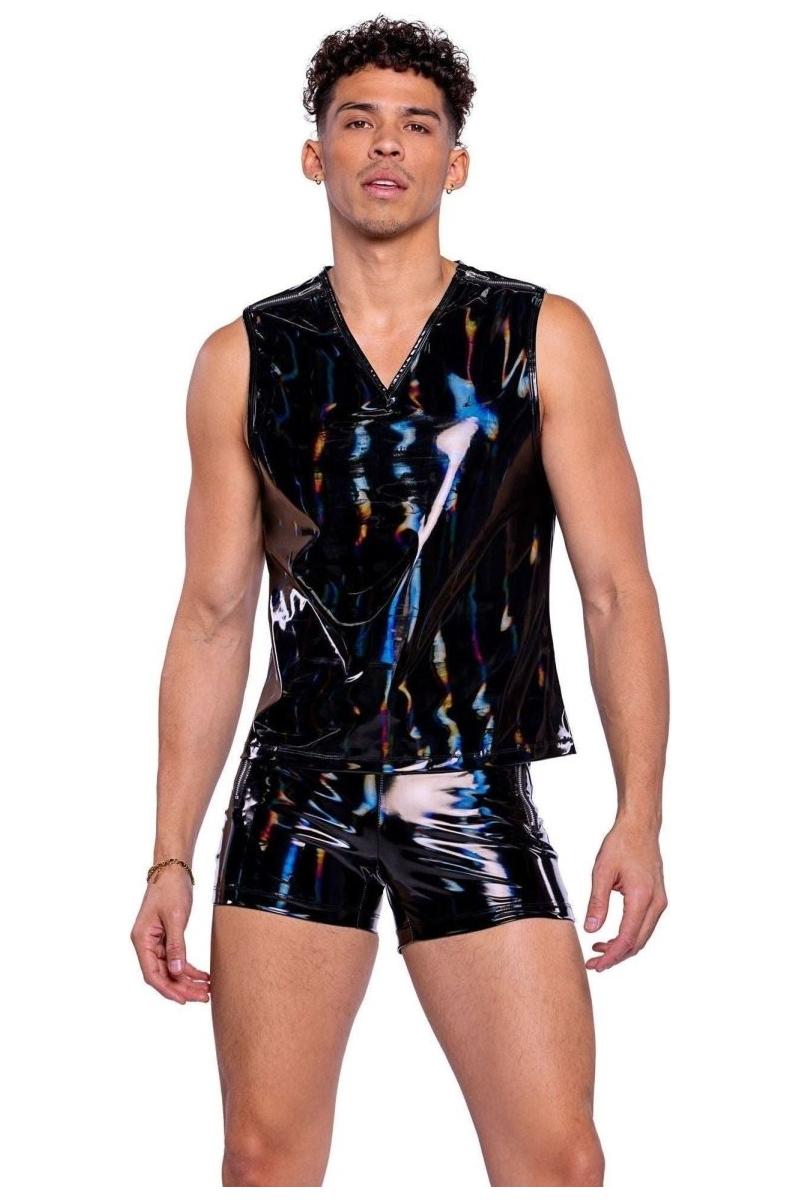 Vinyl with Iridescent Print Shorts - bunnyboiler