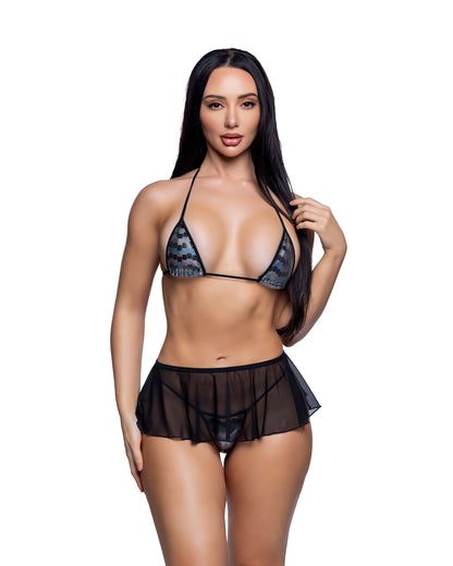 mesh flutter skirt