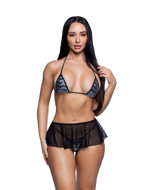 mesh flutter skirt
