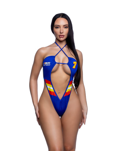 racer print deep plunge 1pc