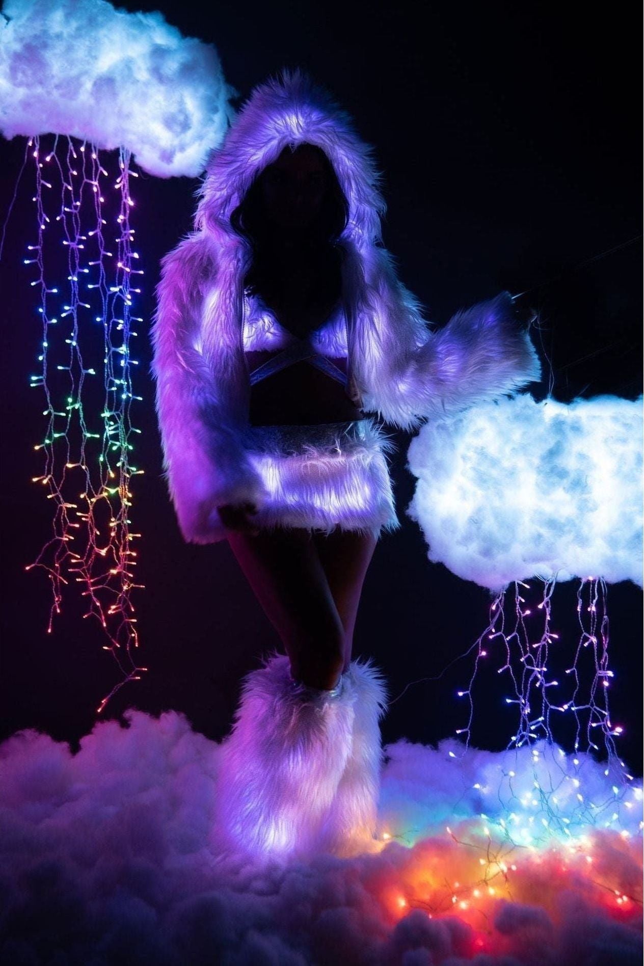 Light-Up Hooded Cropped Jacket