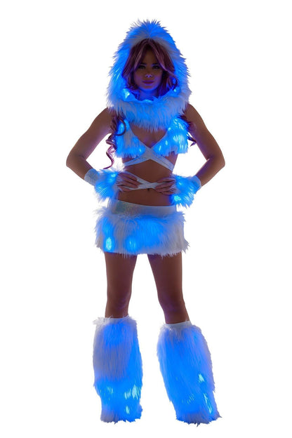 faux fur light-up infinity hood