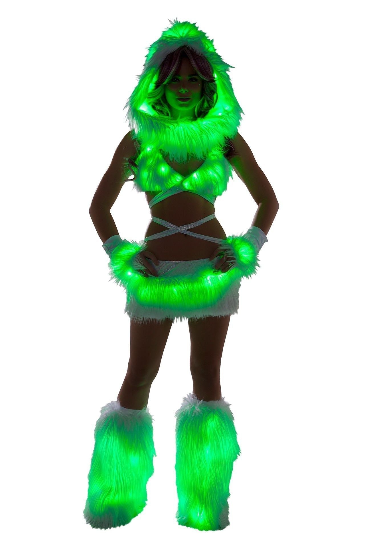 faux fur light-up infinity hood