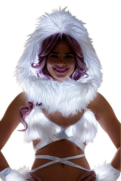 faux fur light-up infinity hood