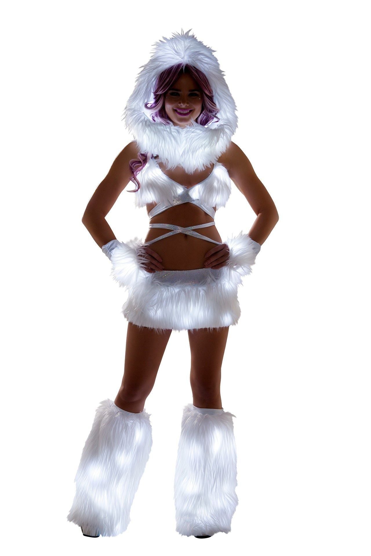 faux fur light-up infinity hood