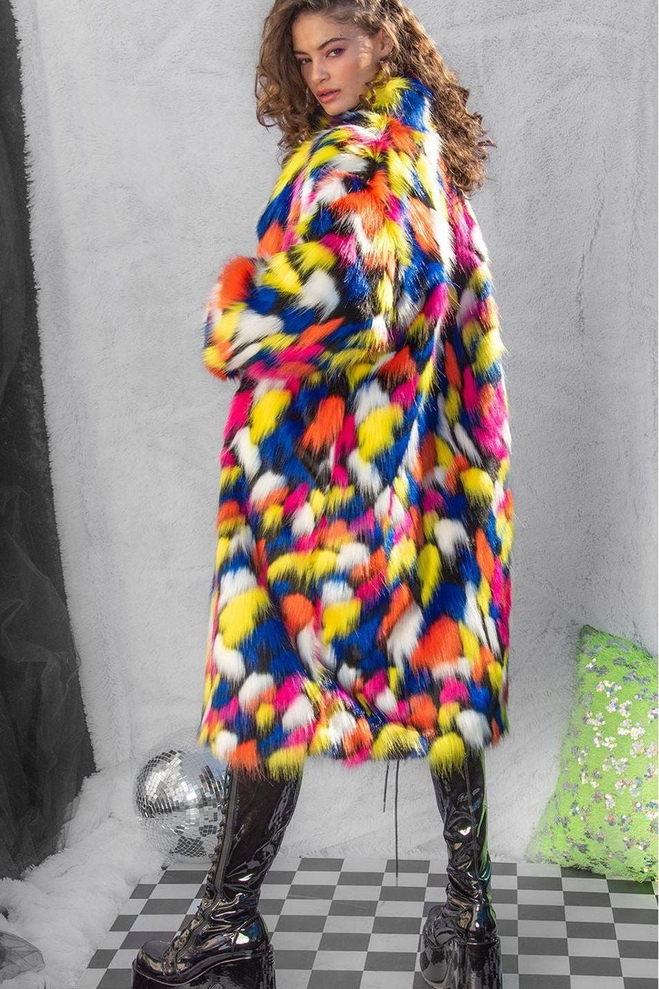 Unisex Faux Fur Mid-Length Coat