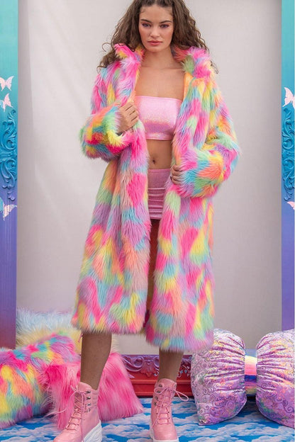 Unisex Faux Fur Mid-Length Coat