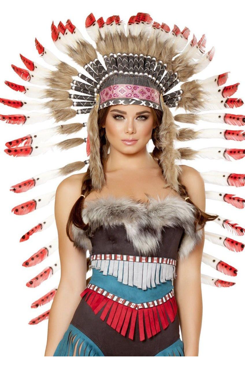 Indian Headdress with Red Tips - bunnyboiler