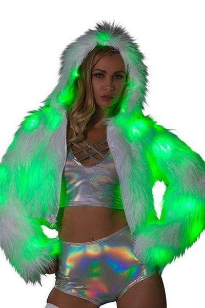 Light-Up Hooded Cropped Jacket