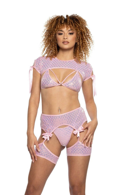 diamond sequin mesh chaps
