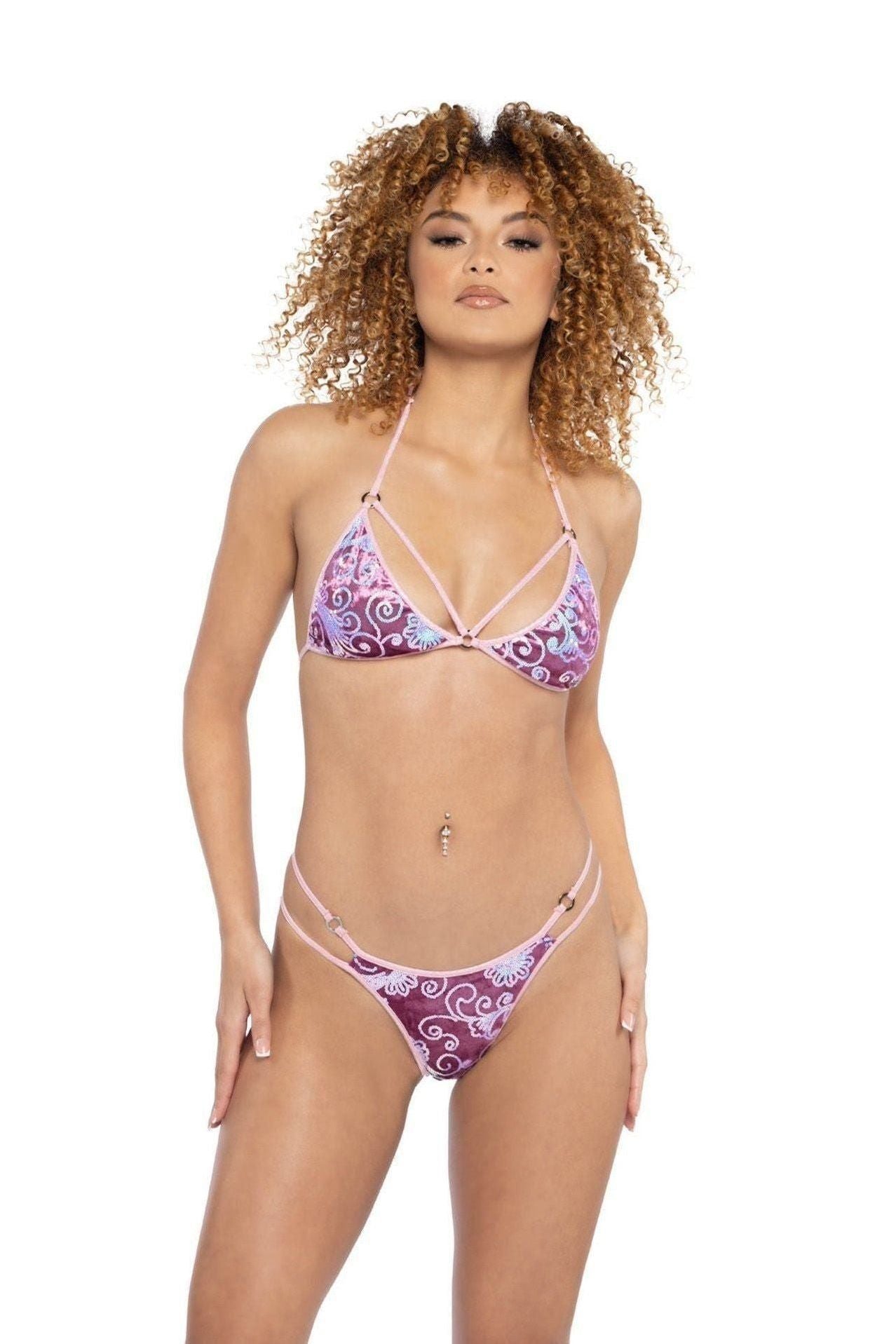 Sequin Velvet Top & Ring Bottom Set