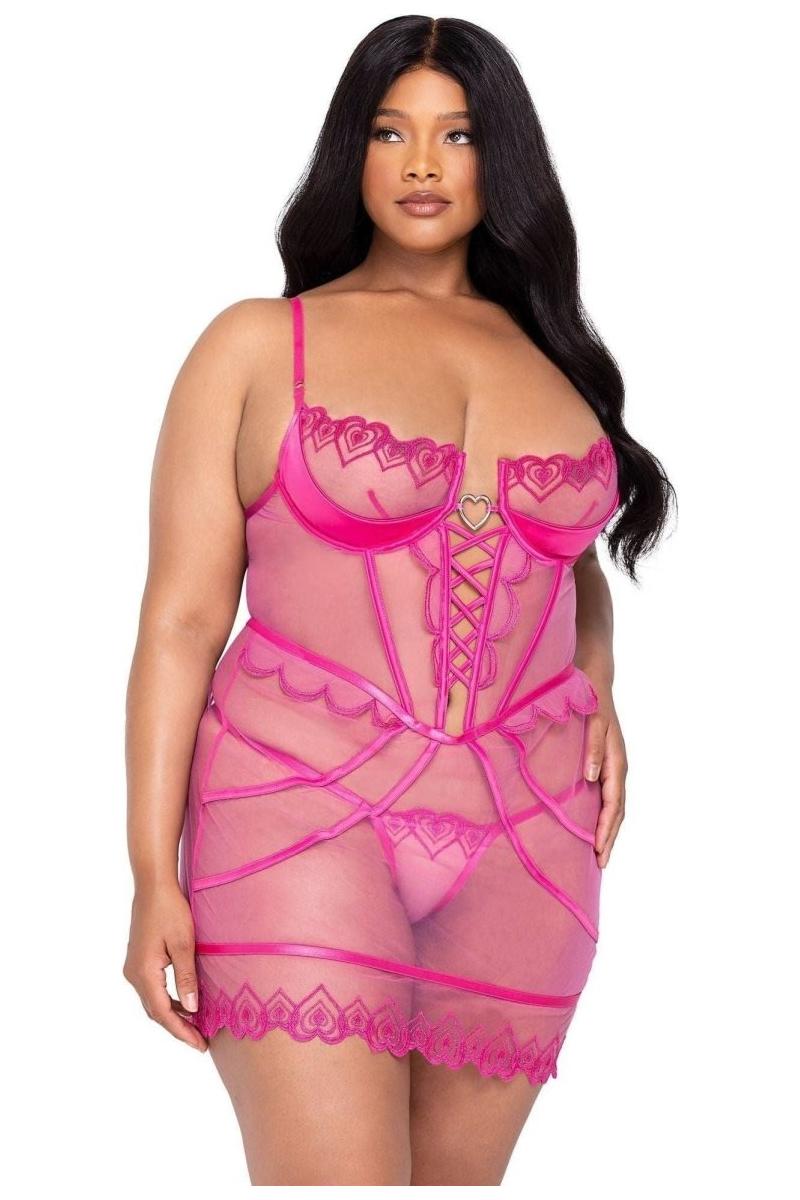 Bubblegum Heart Slip 2 - Piece Set - bunnyboiler