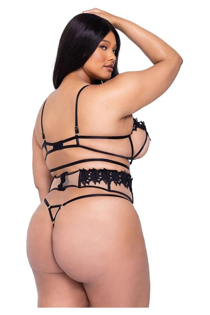 Ebony Rose 3 - Piece Waspie Short Set - bunnyboiler