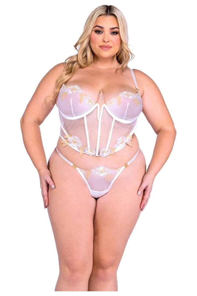 Peony Paradise Bridal 2 - Piece Bustier Set - bunnyboiler