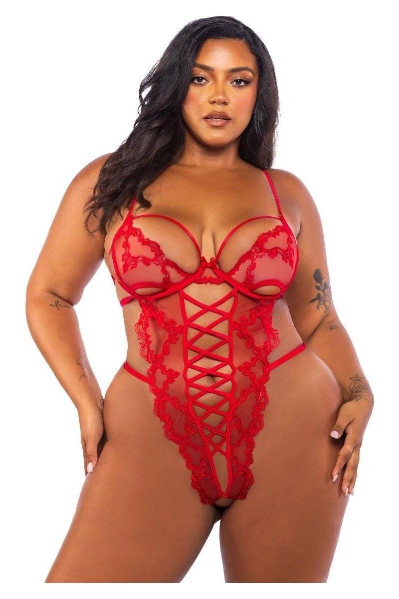 baroque heart crotchless teddy