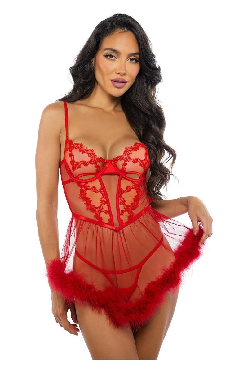 Baroque Heart Babydoll 2 - Piece Set - bunnyboiler