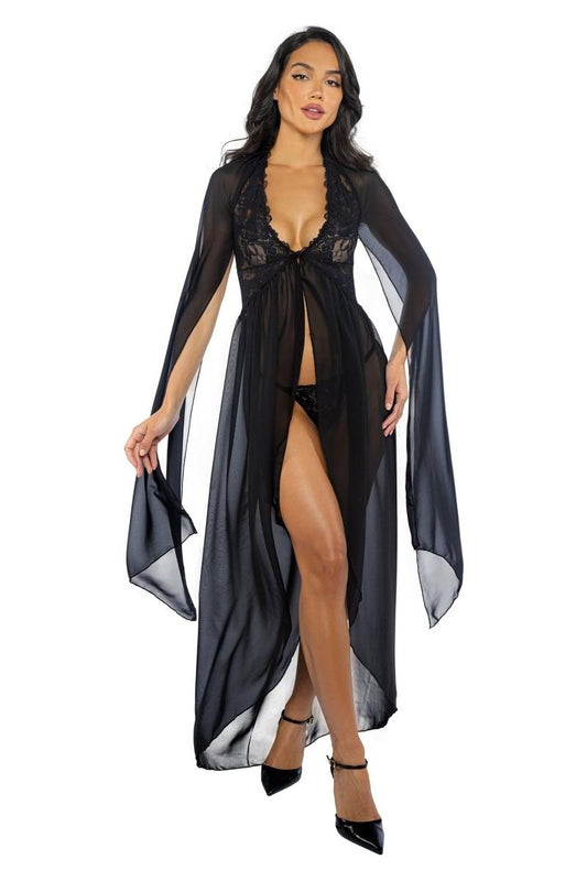 Smoldering Maxi Nightgown 2 - Piece Set - bunnyboiler