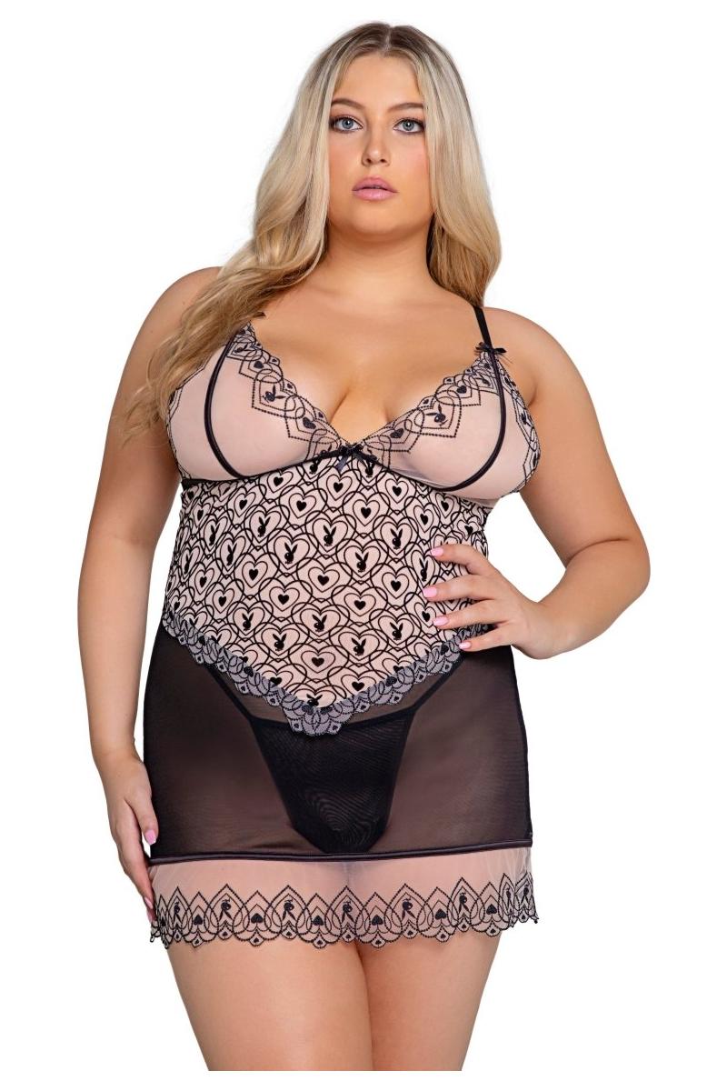 Playboy Bunny Kiss Babydoll 2 - Piece Set - bunnyboiler