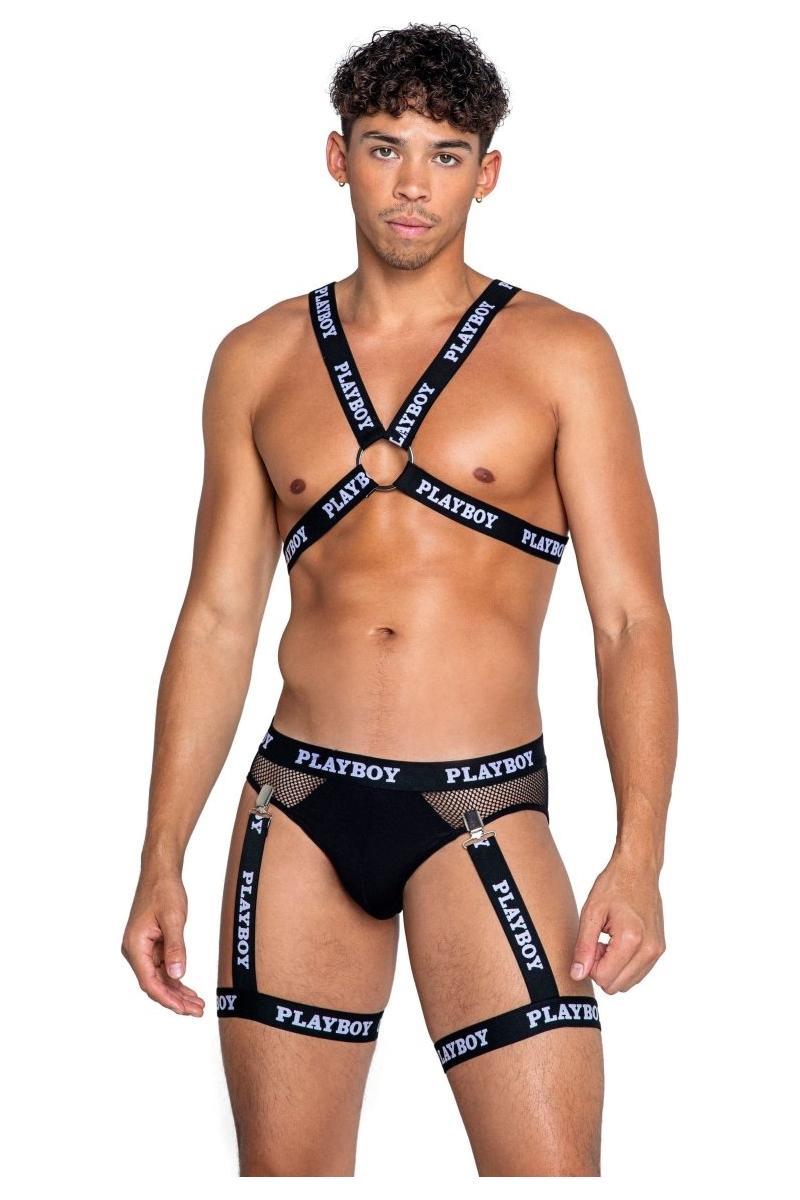 Playboy Mens Dark Room Suspender Set - bunnyboiler