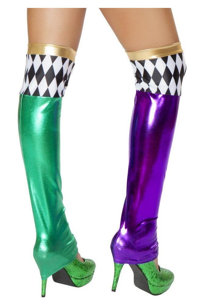 Green/Purple Jester Leggings - bunnyboiler