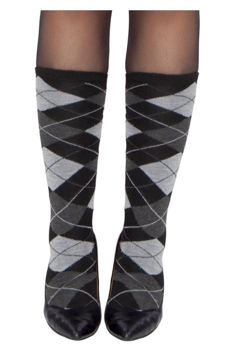 Grey Argyle Leg Warmer - bunnyboiler