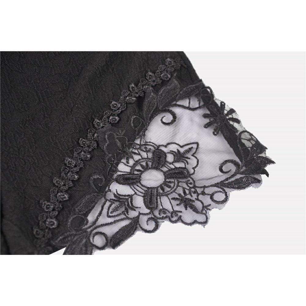 Gothic Floral Lace Sides Short Leggings