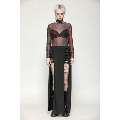 Gothic Tie-dyed Sheer Mesh Top